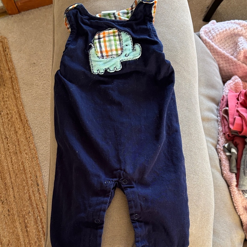Nursery Rhyme Navy Blue Elephant Romper